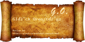 Glück Oresztész névjegykártya